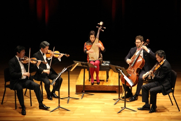 April 21 - The Shanghai Quartet and Wu Man performed works by Béla Bartók, Bright Sheng, and Lei Liang in this unique concert. (Evan Wildstein)
