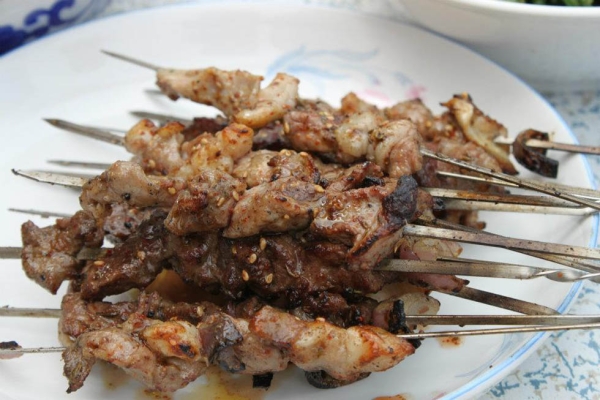 In China, lamb kebabs, known as yangrouchuan. (Matt Birch) 
