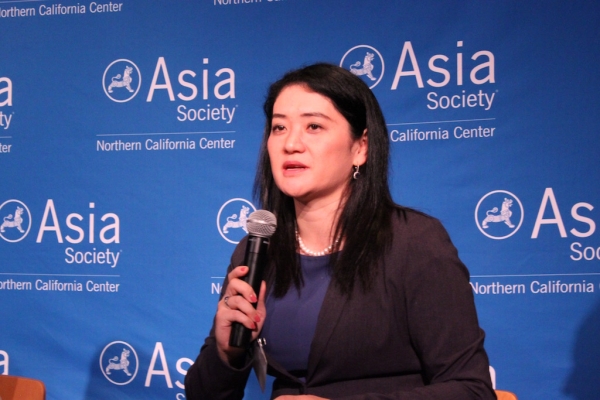 Shie Lundberg, Director of 1:1 Care at Google, offered insights about gender equality in Japan and the U.S. thanks to her work experience in both countries. (Asia Society)