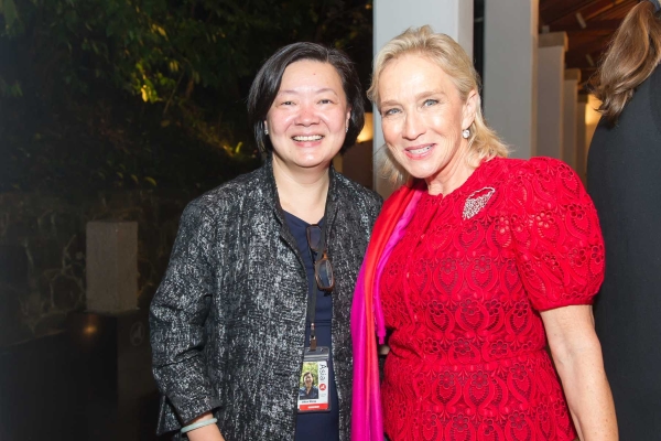 L to R: S. Alice Mong, Executive Director of ASHK and Elaine Forsgate Marden, Producer of the Documentary at the Drink Reception before the Screening on May 5, 2014. (Asia Society Hong Kong Center)