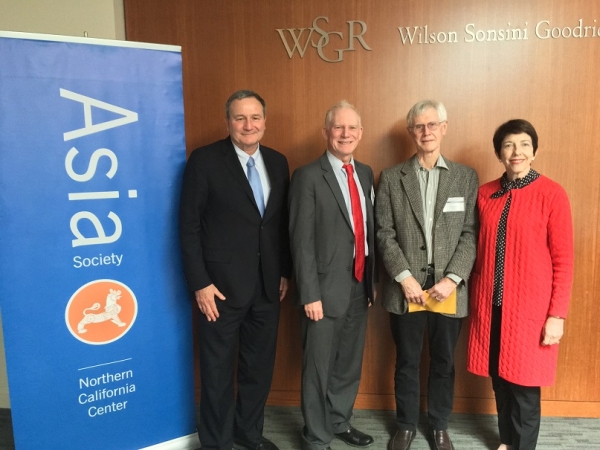 N. Bruce Pickering poses with the panelists after the highly successful event (Asia Society).