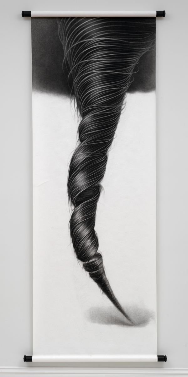 Cyclone by Zhang Chun Hong, charcoal on paper scroll, 2010. Collection of the artist © Zhang Chun Hong