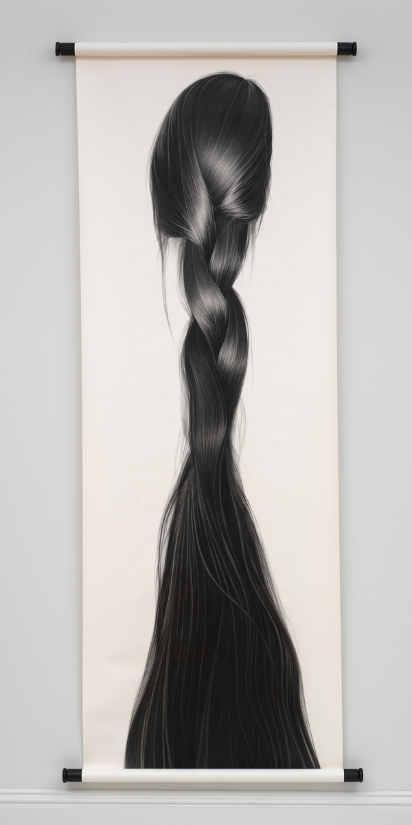 My Life Strands by Zhang Chun Hong, charcoal on paper scroll, 2009. Konig Collection, Houston © Zhang Chun Hong