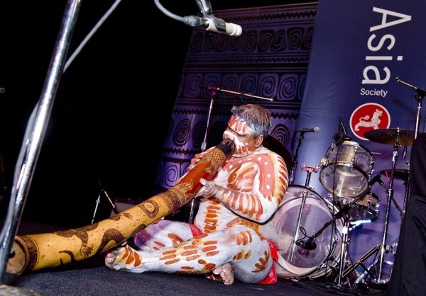 Cameron McCarthy performs on the didgeridoo, an Australian aboriginal wind instrument prevalent in Northern Australia. McCarthy comes from the Yalanji tribe of North Queensland, Australia. (Jeff Fantich Photography)