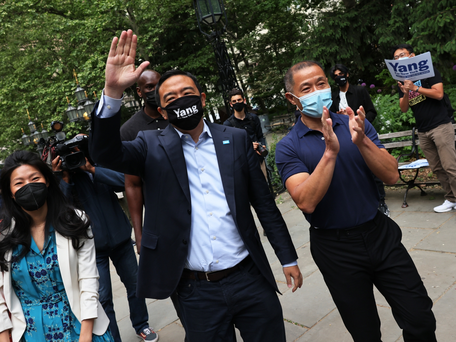 Andrew Yang during his mayoral run in New York City.