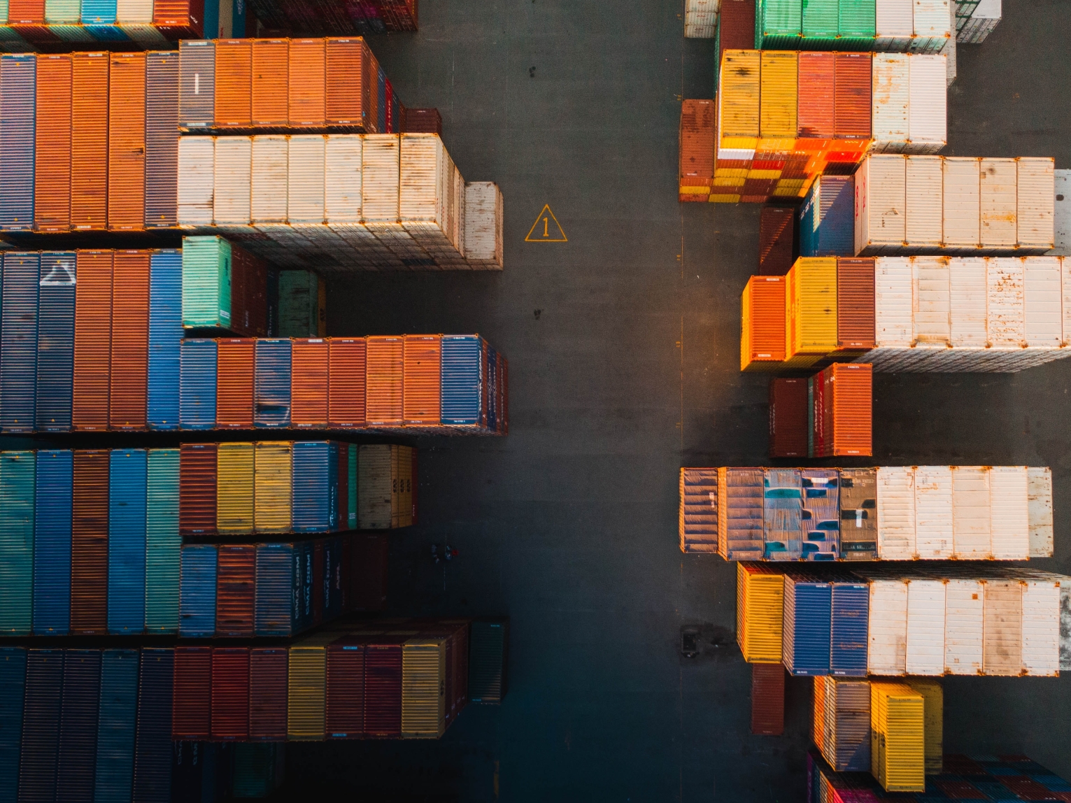 Shipping crates at a port