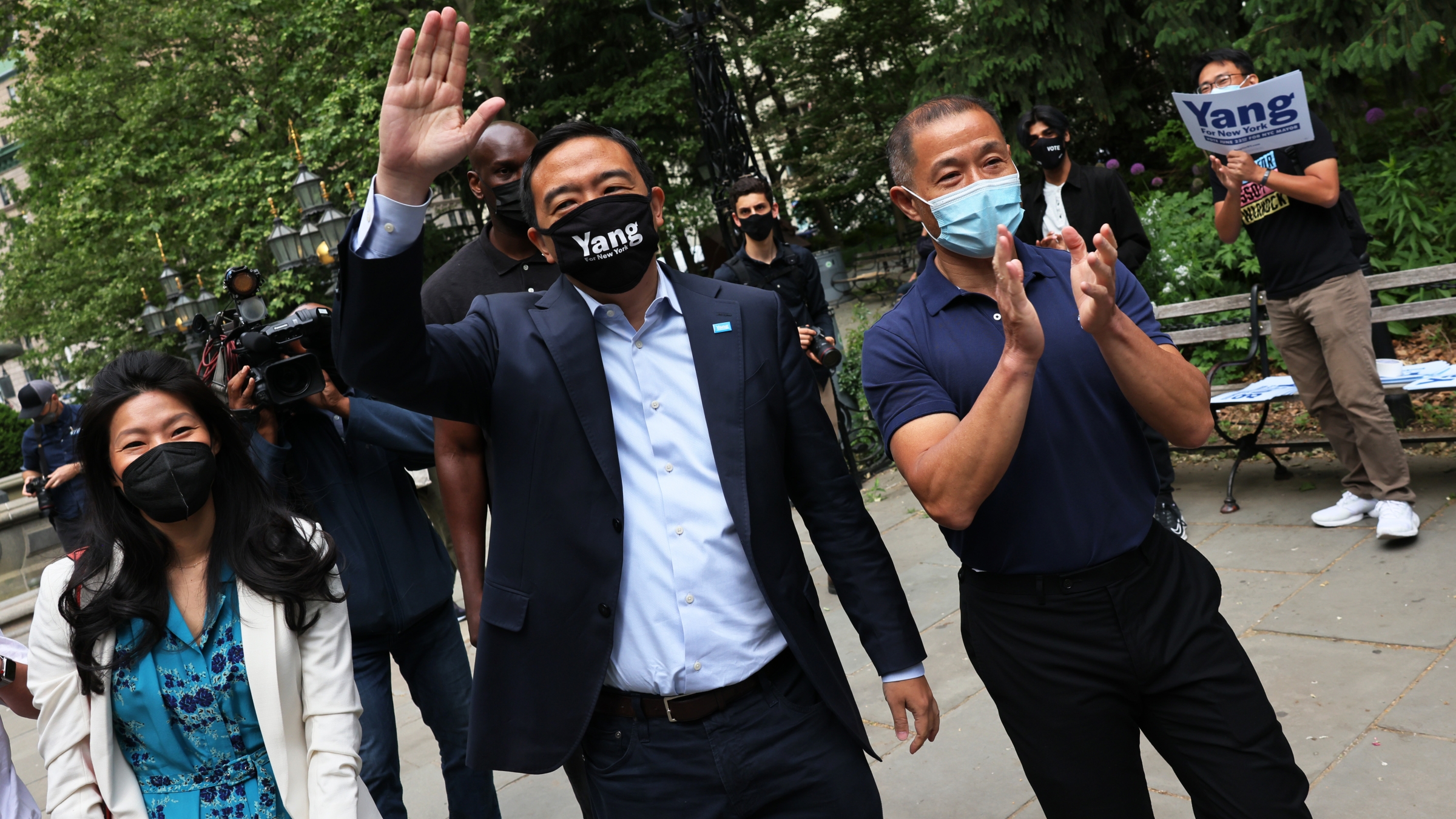 Andrew Yang during his mayoral run in New York City.